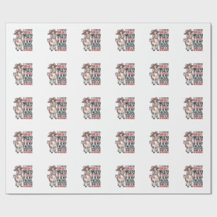 Papier Cadeau Vache mignonne insolente graphique vintage Smart M