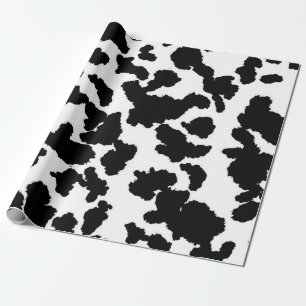 Papier Cadeau Vache Noire Et Blanche Cacher Motif De Fourrure