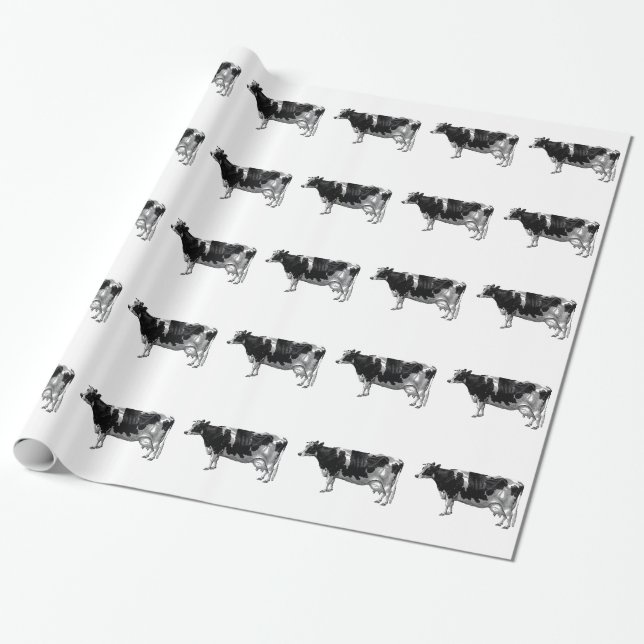 Papier Cadeau Vache vintage (Déroulé)