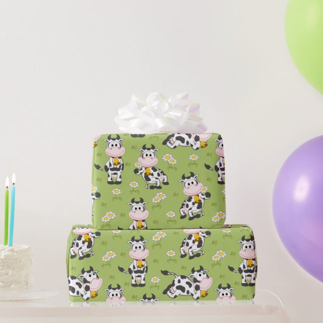 Papier Cadeau Vaches de campagne  (Cadeaux de fête)