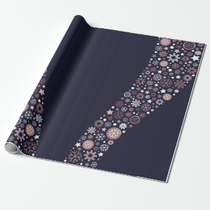 Papier Cadeau Vague métallique rose moderne élégante de floco