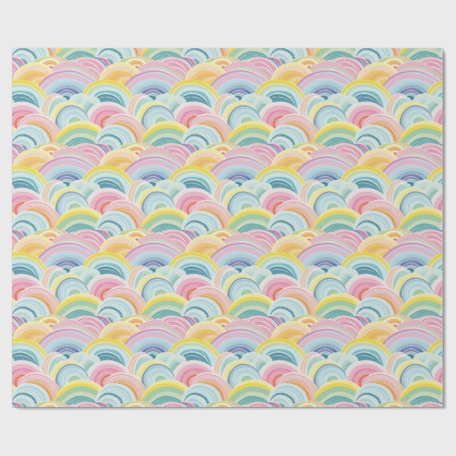 Papier Cadeau Vagues Abstraites colorées (Plat)