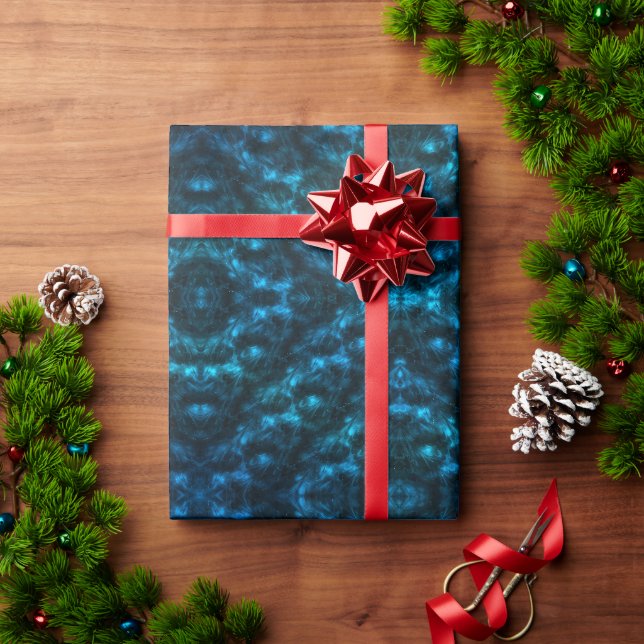 Papier Cadeau Vagues Bleu Foncé (Cadeau de vacances)