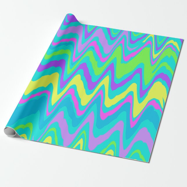 Papier Cadeau Vagues colorées (Déroulé)