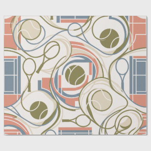 Papier Cadeau Vagues de balles de tennis minimales