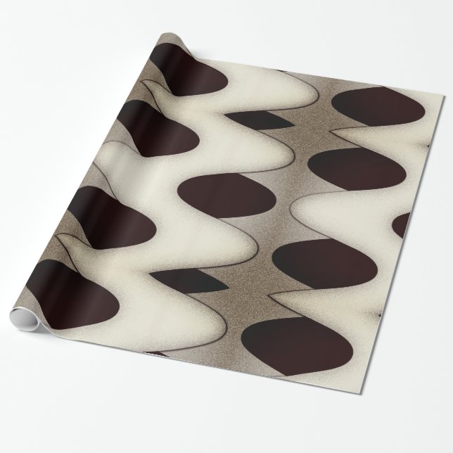 Papier Cadeau Vagues de chocolat Élégant design moderne (Déroulé)