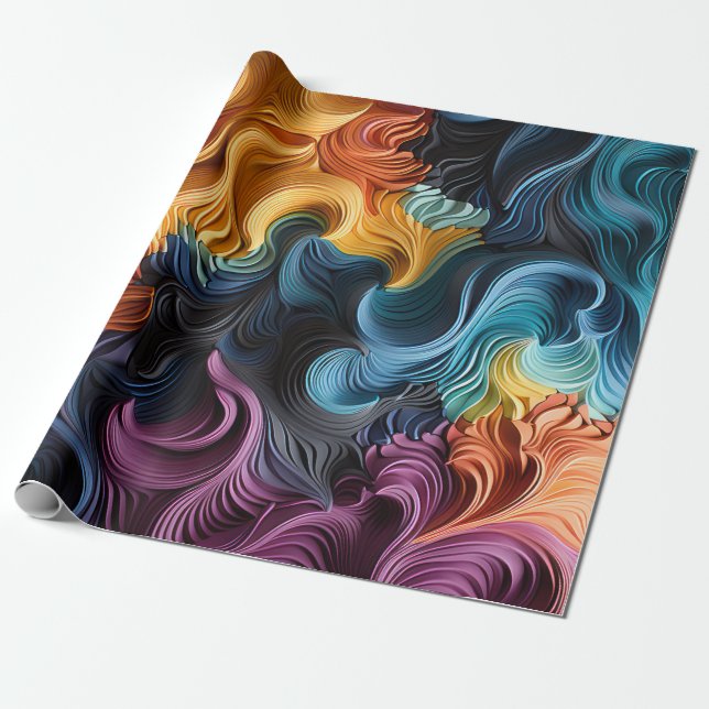 Papier Cadeau Vagues de couleur (Déroulé)