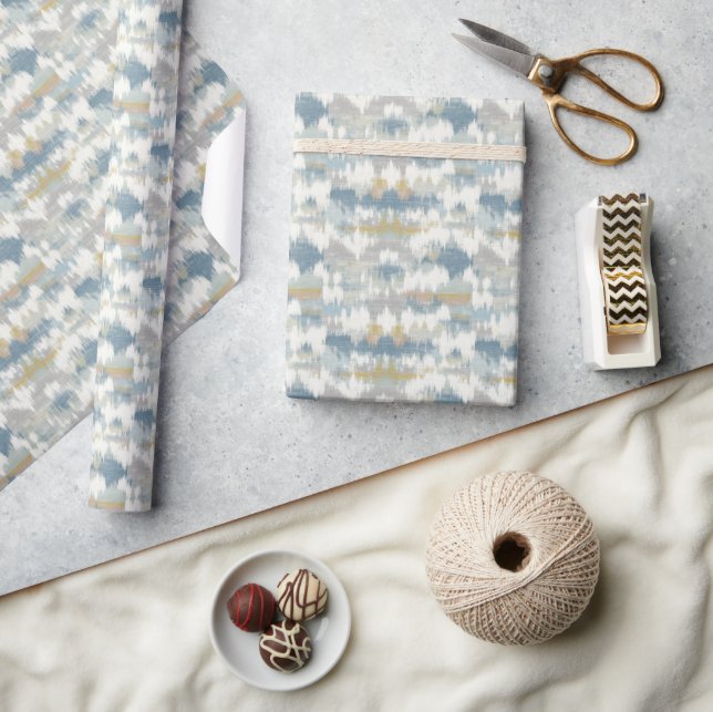 Papier Cadeau Vagues de Nuages Gris Bleu Serein (Artisanat)