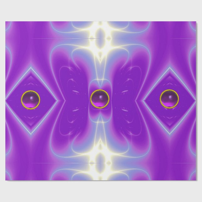 PAPIER CADEAU VAGUES LUMINEUSES ULTRA VIOLET ABSTRAITES, ÉPAULES (Plat)