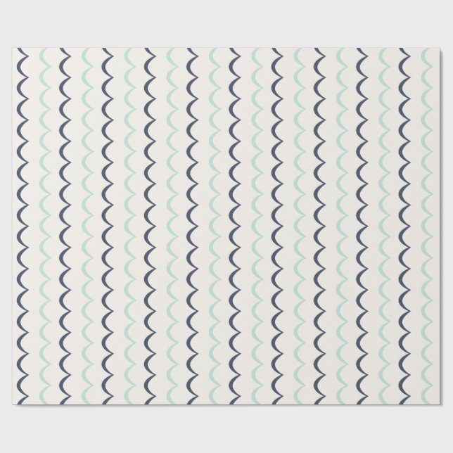 Papier Cadeau Vagues nautiques (Plat)