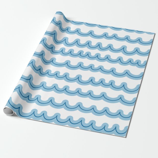 Papier Cadeau Vagues océaniques Whimsical (Déroulé)