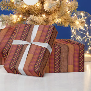 Papier Cadeau Vagues Rétro et Motif Géométrique du Milieu du Siè