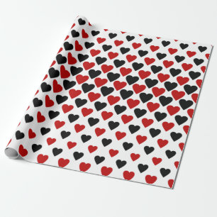 Papier Cadeau Valentine de Black and Red Heart