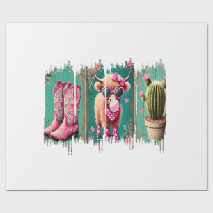 Papier Cadeau Valentine de Cowgirl Rose Png, Cœur Png