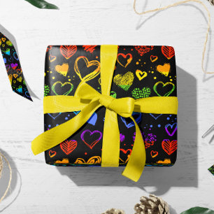 Papier Cadeau Valentine LGBT Hearts   Valentine Gift Wrap