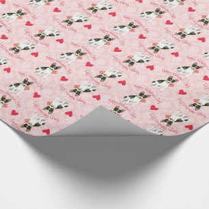 Papier Cadeau Valentine Rose Rat Terrier