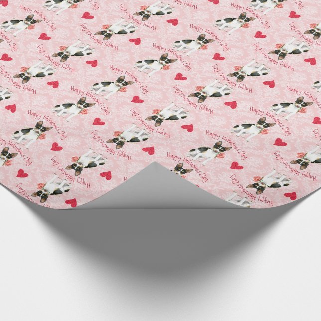 Papier Cadeau Valentine Rose Rat Terrier (Coin)