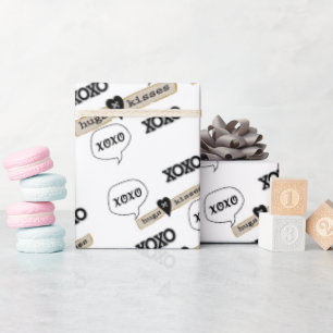 Papier Cadeau Valentine's Day Wrapping Papier Xoxo Coeurs