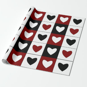 Papier Cadeau Valentines Jour Motif Joyeux Coeurs Motif