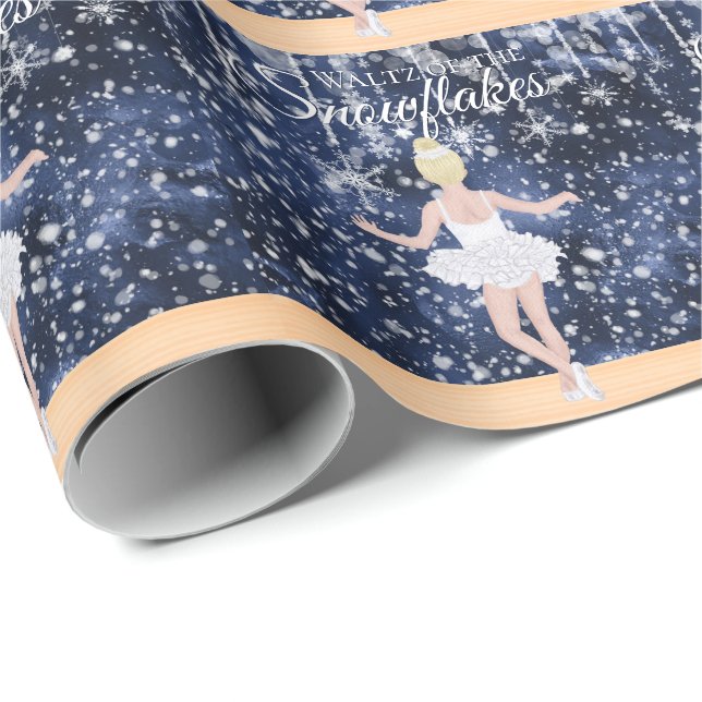 Papier Cadeau Valse des flocons de neige le ballet des crapets (Coin rond)