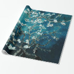 Papier Cadeau Van Gogh Almond Blossoms Dark Turquoise<br><div class="desc">Artiste : Vincent Van Gogh Titre : Les fleurs d'amandes ont modifié la couleur</div>