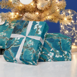 Papier Cadeau Van Gogh Almond Blossoms Dark Turquoise