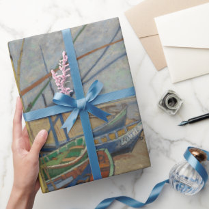 Papier Cadeau Van Gogh Bateaux de pêche sur la plage aux Sainte