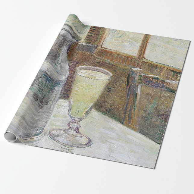 Papier Cadeau Van Gogh Classique Café Parisien Absinthe Art (Déroulé)