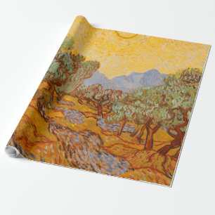 Papier Cadeau Van Gogh Olive Trees Soleil Jaune Ciel