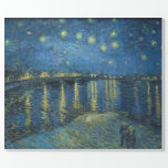 PAPIER CADEAU VAN GOGH STARRY NUIT SUR LA DÉCOUPAGE RHONE<br><div class="desc">L'une des toiles de Van Gogh sur le Rhône,  réalisée en 1888. Considérée comme faisant partie de la collection Starry Night.</div>