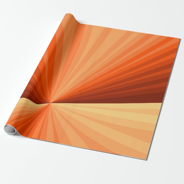 Papier Cadeau Vanille rouge orange Abstraite moderne Fractale gr (Déroulé)