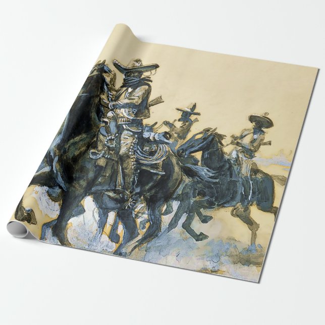 Papier Cadeau "Vaqueros" Art occidental de Charles M Russell (Déroulé)