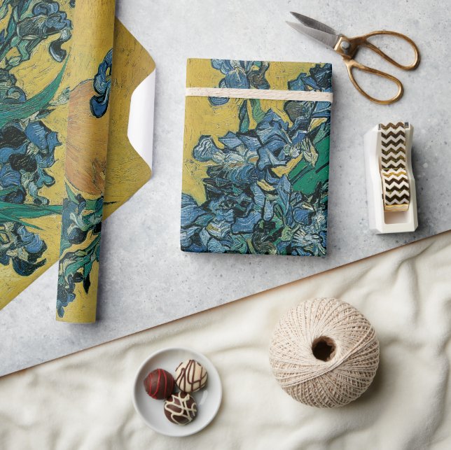 Papier Cadeau Vase de fleurs avec des iris de Vincent van Gogh (Artisanat)