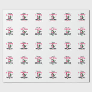 Papier Cadeau Vecteur de citation de Noël flamant rose