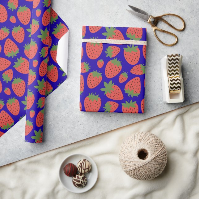 Papier Cadeau Vector Red & Blue Strawberry (Artisanat)