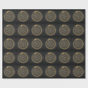 Papier Cadeau Vegvisir Dessin de cercle de rune de serpent nordi