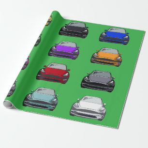 Papier Cadeau Véhicule électrique multicolore VUS vert