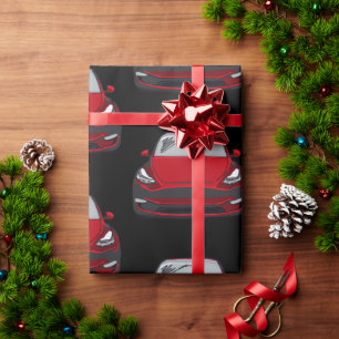 Papier Cadeau Véhicule électrique rouge SUV Voiture Arrière - pl