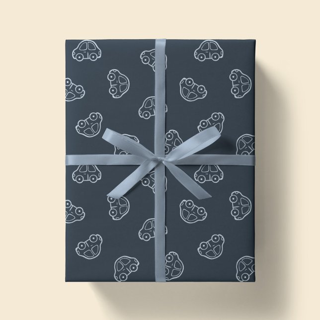 Papier Cadeau Véhicule Simple Boho Voitures Moderne Garçon Migno (Créateur téléchargé)
