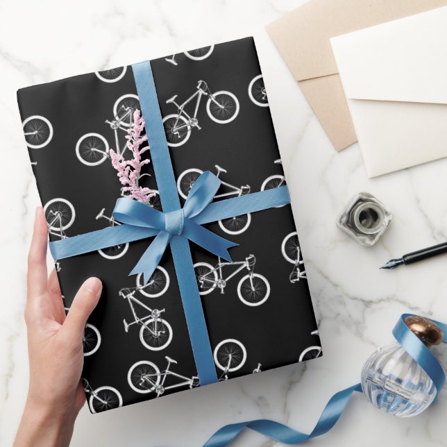Papier Cadeau Vélo Anniversaire fête Noir (Cadeaux)
