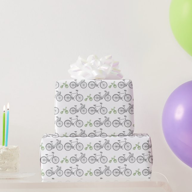 Papier Cadeau Vélo vert (Cadeaux de fête)