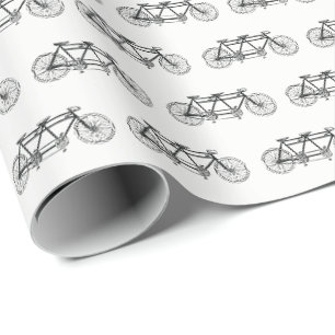 Papier Cadeau Vélo vintage construit pour deux / Vélo tandem