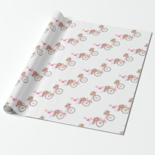 Papier Cadeau Vélo Whimsical Rose