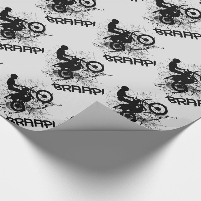 Papier Cadeau Vélos Motocross Dirt Bikers Boud Splatter Braap! (Coin)
