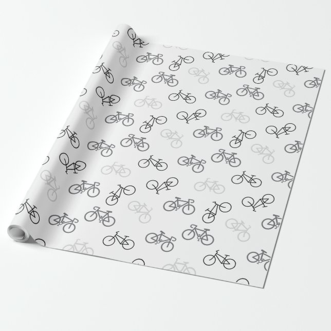 Papier Cadeau Vélos noir et gris (Déroulé)