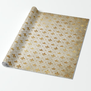 Papier Cadeau Velours en ivoire sale royal de couronne d'or