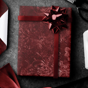 Papier Cadeau Velvety Henna Damask Grunge rouge