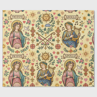 Papier Cadeau Vénus et Apollon de style médiéval