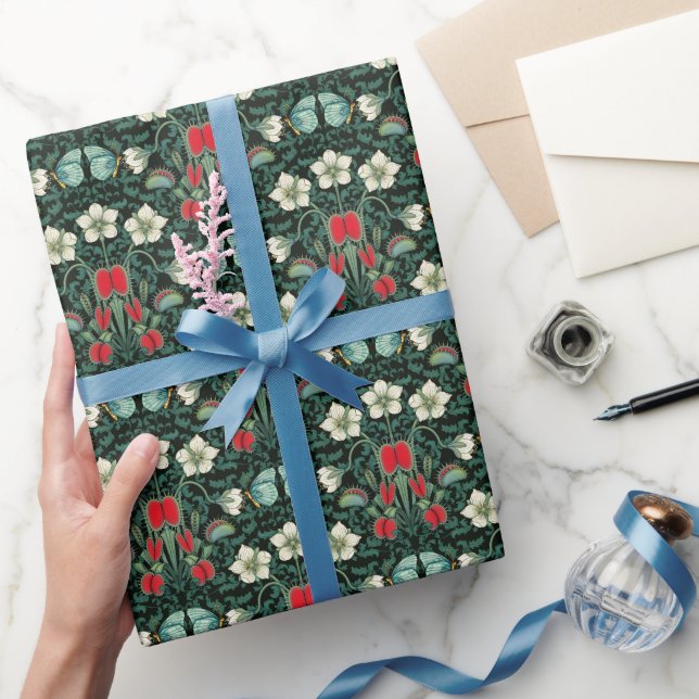 Papier Cadeau Vénus Flytrap et Blue Butterfly (Cadeaux)