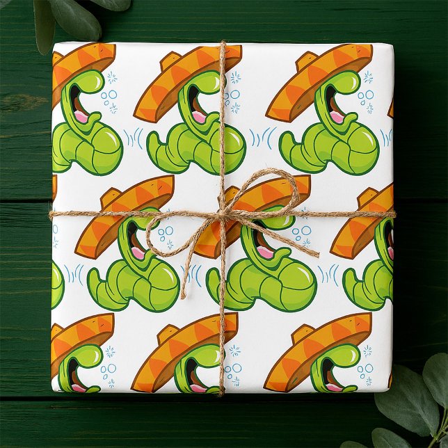 Papier Cadeau Ver ivre avec Sombrero Mexican Party (Créateur téléchargé)